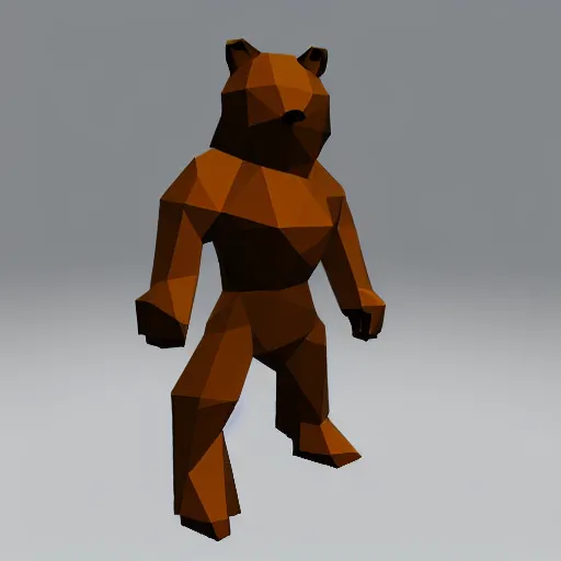 Prompt: image of an rpg bear enemy with low poly ps 1 graphics, upscaled to high resolution