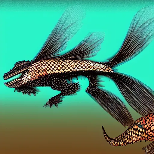 Prompt: working dragonet with computer photorealistic