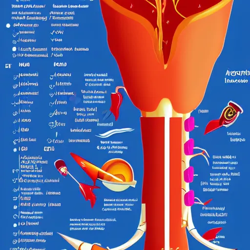 Prompt: anatomical illustation of a rocket ship with a blood circulatory system