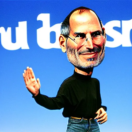 Prompt: steve jobs doing a cartwheel at a keynote