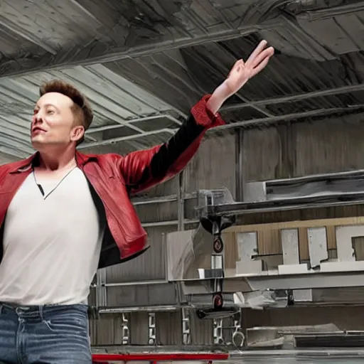 Prompt: Elon musk doing a Fortnite dance after eliminating Amber heard