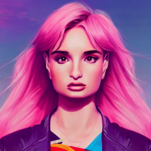 Image similar to cinematic, epic, kim petras bubblegum pink pop album cover, out of this world, interdimensional, artstation, cgsociety