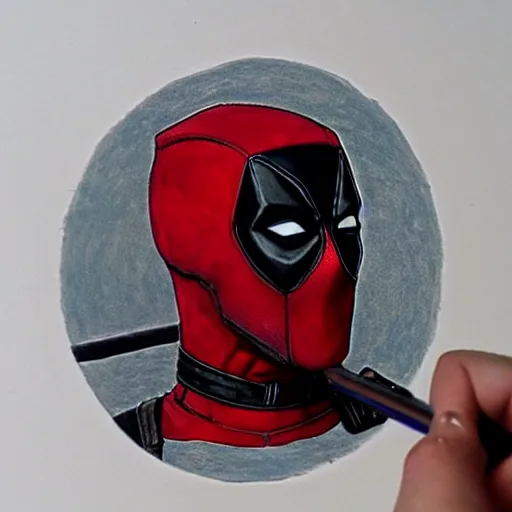 Image similar to Deadpool painted by Leonardo da Vinci hyper realistic 4K quality