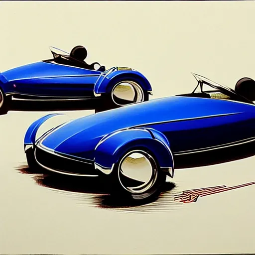 Prompt: concept art for a car with sidecar, painted by syd mead, high quality