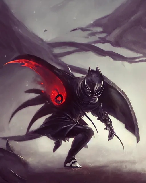 Image similar to oil painting of Anthropomorphized Angry cute chibi ninja, attacking, throwing shurikens, wearing black ninja suit, sharp focus, fantasy style, octane render, volumetric lighting, 8k high definition, by greg rutkowski, highly detailed, trending on art Station, magic the gathering artwork, magical forest background from MapleStory, centered