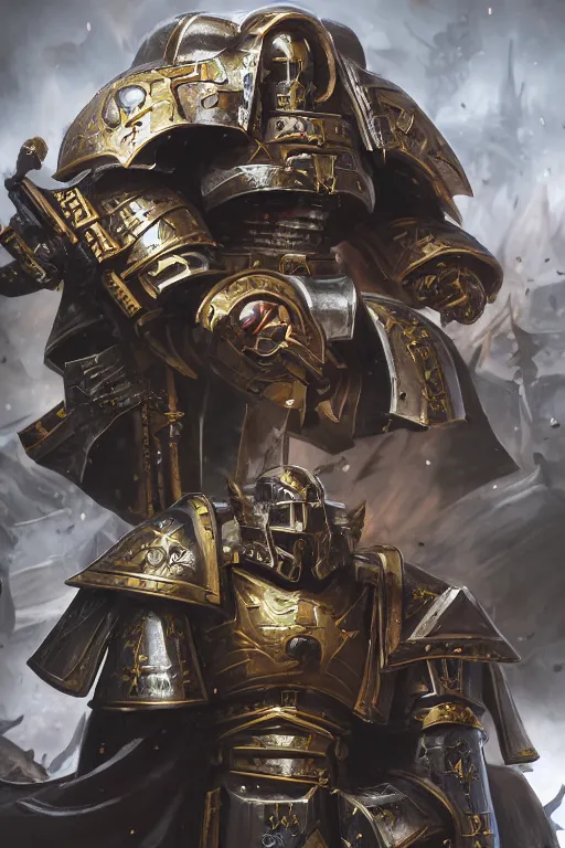 Image similar to armor portrait heros warhammer 4 0 k horus heresy fanart - the primarchs emperor by johannes helgeson animated with vfx concept artist & illustrator global illumination ray tracing hdr fanart arstation zbrush central hardmesh 8 k octane renderer comics stylized