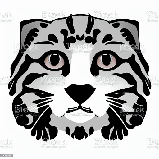 Image similar to scottish fold vector art, shape,