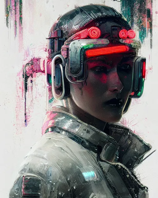 Image similar to detailed portrait blade runner, cyberpunk futuristic neon, reflective puffy coat, decorated with traditional Japanese ornaments by Ismail inceoglu dragan bibin hans thoma greg rutkowski Alexandros Pyromallis Nekro Rene Maritte Illustrated, Perfect face, fine details, realistic shaded, fine-face, pretty face