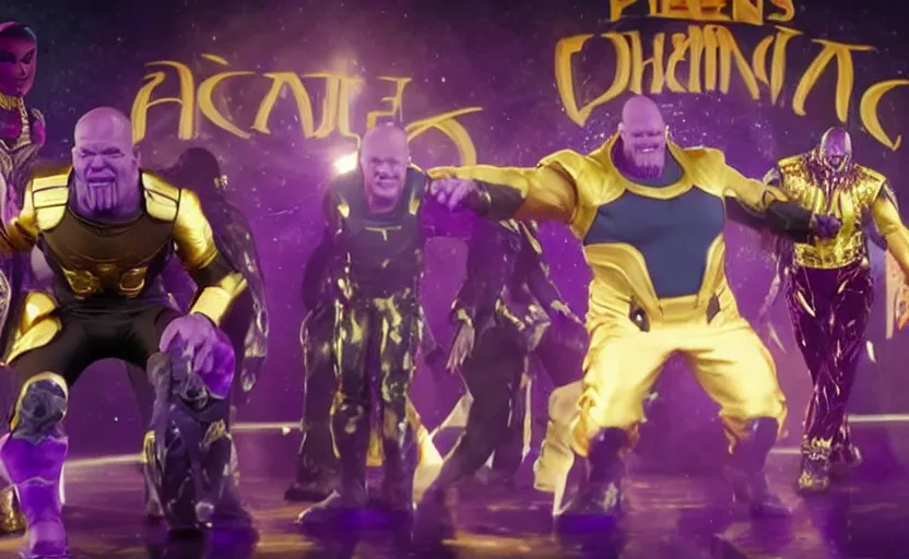 Prompt: thanos in a dance battle