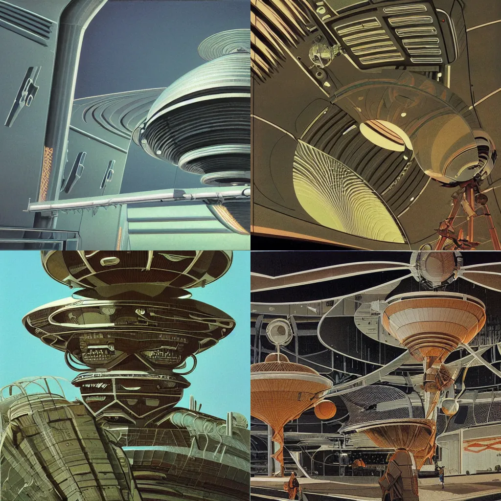 Prompt: detailed portrait of a satellite station, exterior, organic ornaments, brutal archi, syd mead, minoru nomata