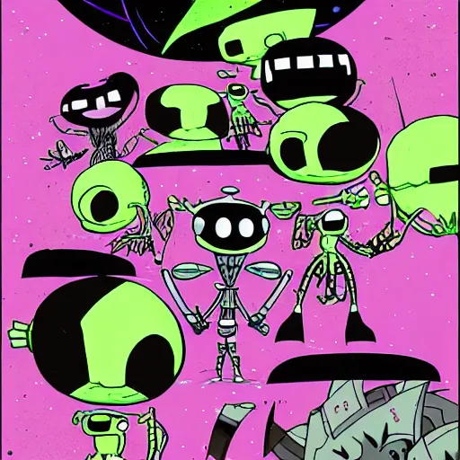 Prompt: invader zim on planet devastis