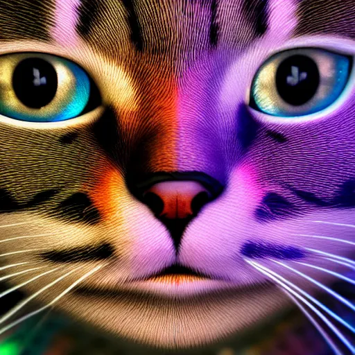 Prompt: photorealistic floppa cat. hyperdetailed photorealism, 1 0 8 megapixels, amazing depth, high resolution, 3 d shading, 3 d finalrender, 3 d cinematic lighting, glowing rich colors, psychedelic overtones, artstation concept art.