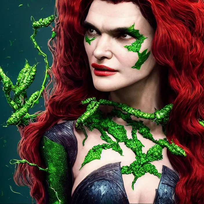 Image similar to portrait of Rachel Weisz as a Poison Ivy in Batman & Robin 1997. intricate artwork. by Tooth Wu, wlop, beeple, dan mumford. octane render, trending on artstation, greg rutkowski very coherent symmetrical artwork. cinematic, hyper realism, high detail, octane render, 8k