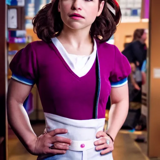 Prompt: Emilia Clark in 'Diary of a Wimpy Kid' costume. Sony a7r IV, symmetric balance, polarizing filter, Photolab, lightroom, 8k, award-winning