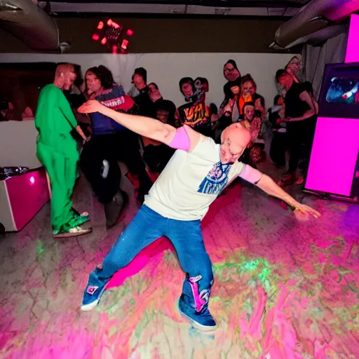 Image similar to Vecna breakdancing at an 80s themed party
