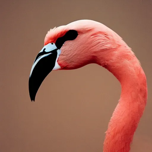 Image similar to wonderful portrait of a flamingo. Lovely feathers. Strapping lad.