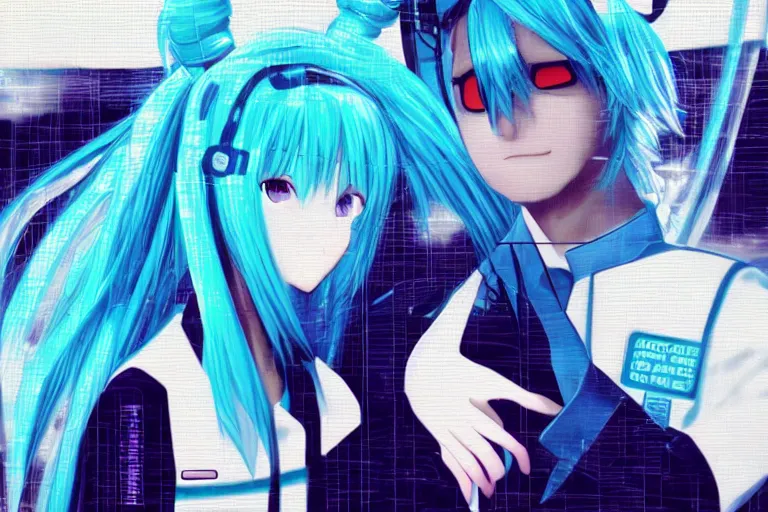 Prompt: fractal hatsune miku and joe biden, romance novel cover, cookbook photo, in 1 9 9 5, y 2 k cybercore, industrial photography, still from a ridley scott movie