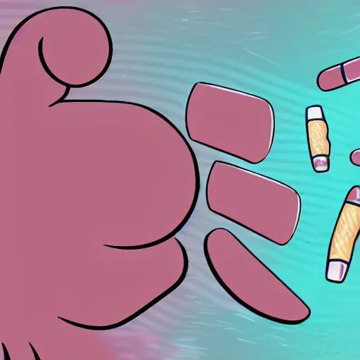 Prompt: an illustration of drug pill running away from bacteria