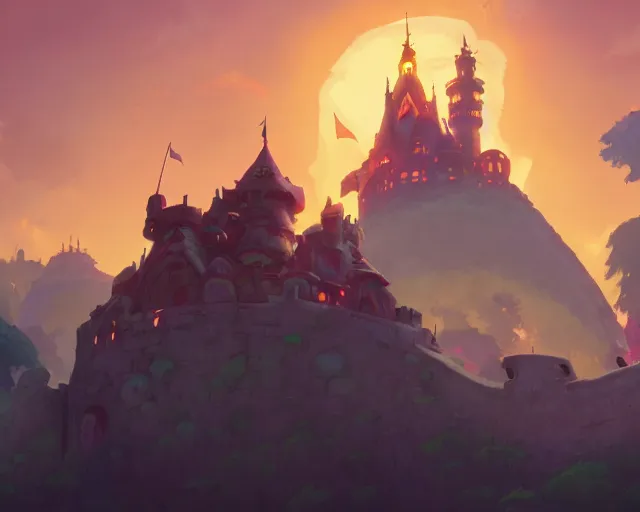 Image similar to fantasy castle with a dragon, cory loftis, james gilleard, atey ghailan, makoto shinkai, goro fujita, studio ghibli, rim light, exquisite lighting, clear focus, very coherent, plain background, soft painting