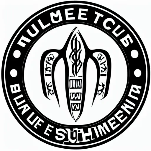 Image similar to emblem of the thule society, detailed, clean lines, black and white