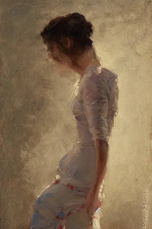 Image similar to Richard Schmid and Jeremy Lipking full length portrait painting of a young beautiful flamenco dancer