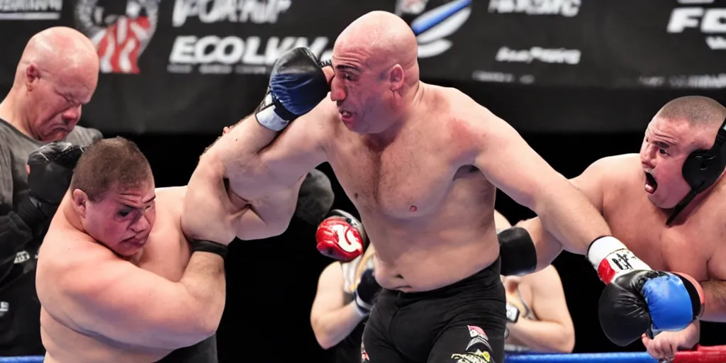 Image similar to joe rogan fighting obese americans at wal - mart wrestling, detailed facial expressions, hyper detailed