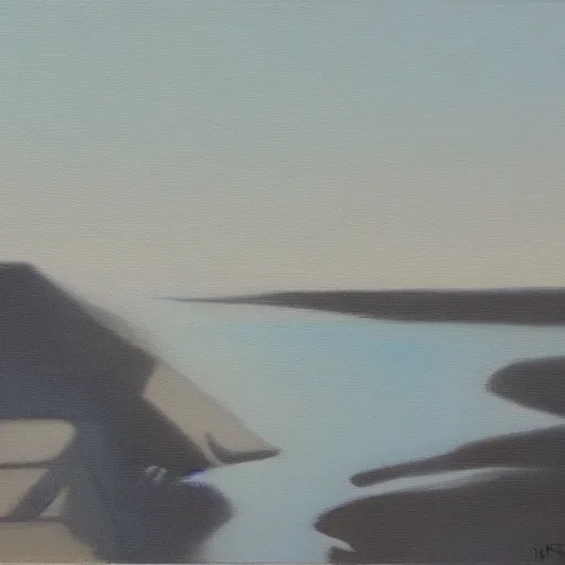 Image similar to standing at the edge of tomorrow, oil painting, matte