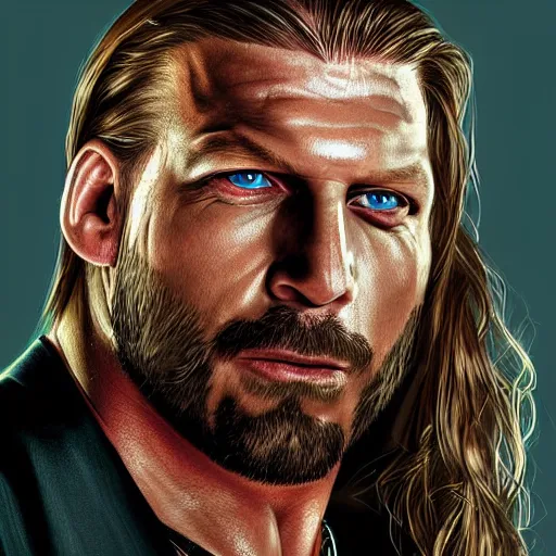 Prompt: Portrait of Triple H, wwe, digital art, realistic, detailed, artstation