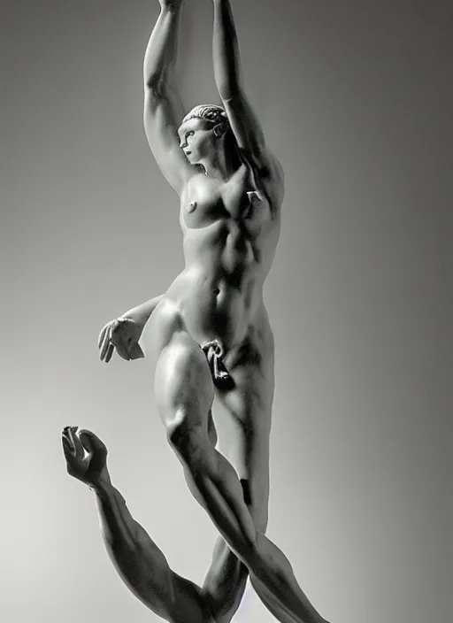 Prompt: a female version of the David by Michelangelo, studio lighting