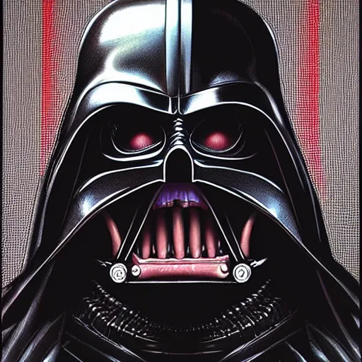 Prompt: doom demon venom giger portrait of darth vader, Pixar style, by Tristan Eaton Stanley Artgerm and Tom Bagshaw.