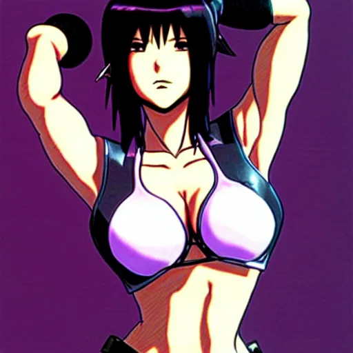 Prompt: tifa lockheart in ghost in the shell by masamune shirow