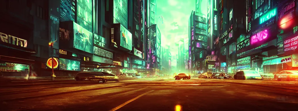 Prompt: Ultra realistic photo, 35mm lens, dark neon futuristic cyberpunk city bustling street, displacement mapped, cinematic lighting, hyper realistic, extreme details, unreal engine 5, cinematic, masterpiece