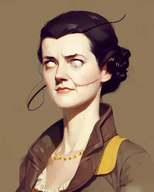 Prompt: hyper - realistic portrait of dolores abernathy as a jane austen character by atey ghailan, by greg rutkowski, by greg tocchini, by james gilleard, by joe fenton, by kaethe butcher, dynamic lighting, gradient light yellow, brown, blonde cream and white color scheme, grunge aesthetic