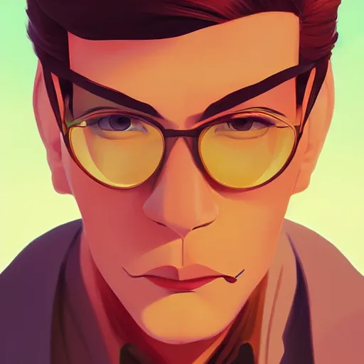 Image similar to face icon stylized minimalist casablanca, loftis, cory behance hd by jesper ejsing, by rhads, makoto shinkai and lois van baarle, ilya kuvshinov, rossdraws global illumination