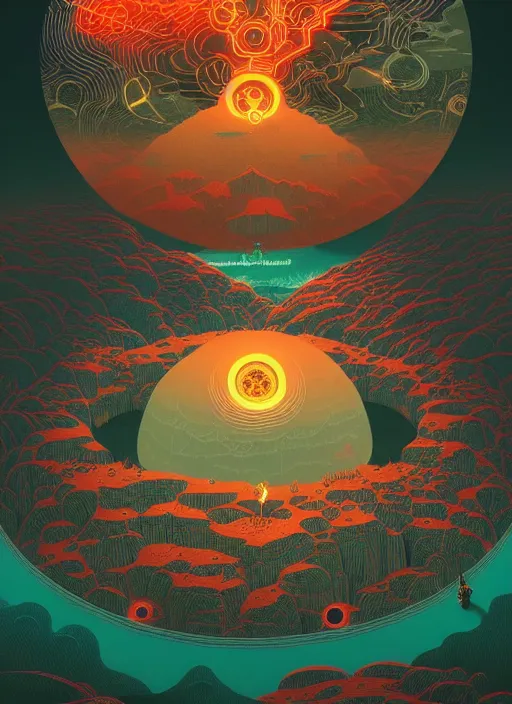 Prompt: hollow earth infographic with illustrations, by victo ngai, kilian eng vibrant colours, dynamic lighting, digital art, winning award masterpiece, fantastically beautiful, illustration, aesthetically inspired by beksinski and dan mumford, trending on artstation, art by greg rutkowski, 8 k