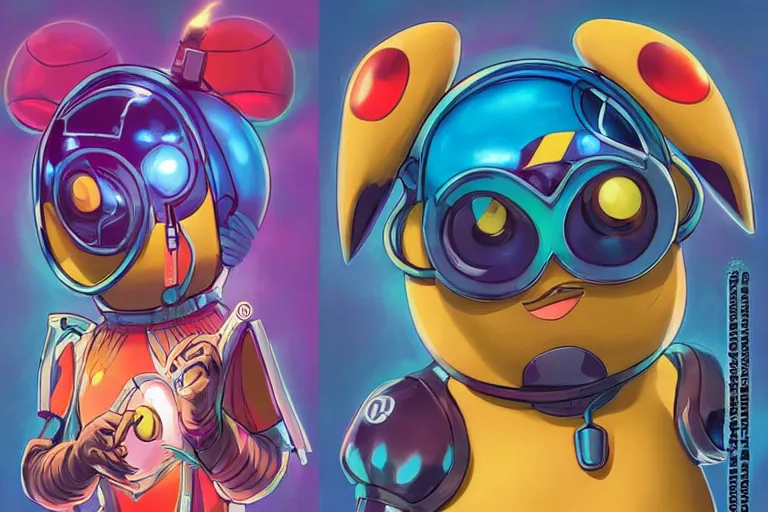 Image similar to lofi BioPunk Pokemon Pikachu portrait Pixar style by Tristan Eaton_Stanley Artgerm and Tom Bagshaw,