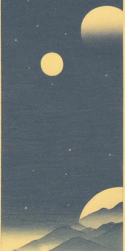 Image similar to night sky by ohara koson, 1 9 1 0