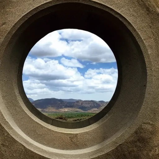 Image similar to stargate made of stone that form a circle, cinematic view, epic sky