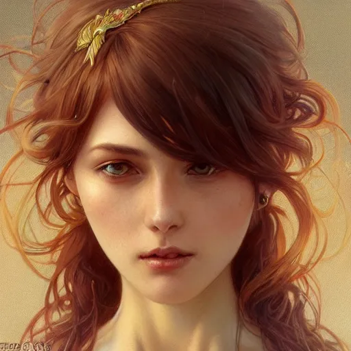 Image similar to ultra realistic illustration, manic pixie dream girl, intricate, elegant, highly detailed, digital painting, artstation, concept art, smooth, sharp focus, illustration, art by artgerm and greg rutkowski and alphonse mucha