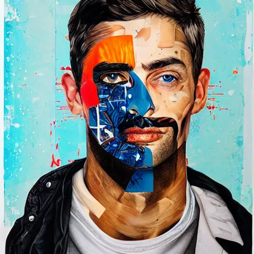 Image similar to portrait of a man, by Sandra Chevrier