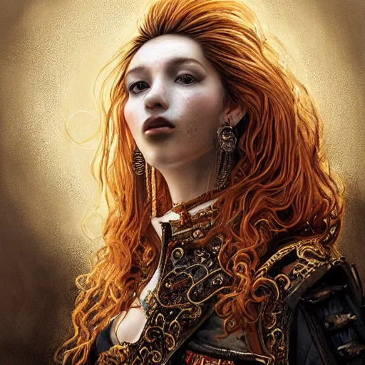 Image similar to portrait, headshot, insanely nice professional hair style, dramatic hair color, digital painting, of a old 17th century, old cyborg merchant, amber jewels, baroque, ornate clothing, scifi, realistic, hyperdetailed, chiaroscuro, concept art, art by Franz Hals and Jon Foster and Ayami Kojima and Amano and Karol Bak,