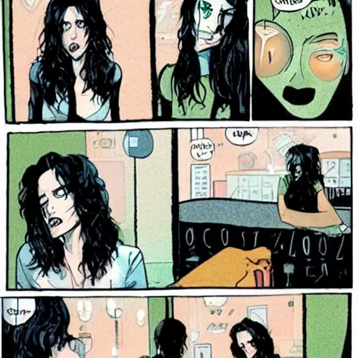 Image similar to an empathetic death from the'the sandman'comics, realism, soft lighting, cute, kindness, cafe