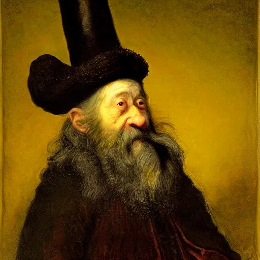 Prompt: Portrait of Vermin Supreme by Rembrandt