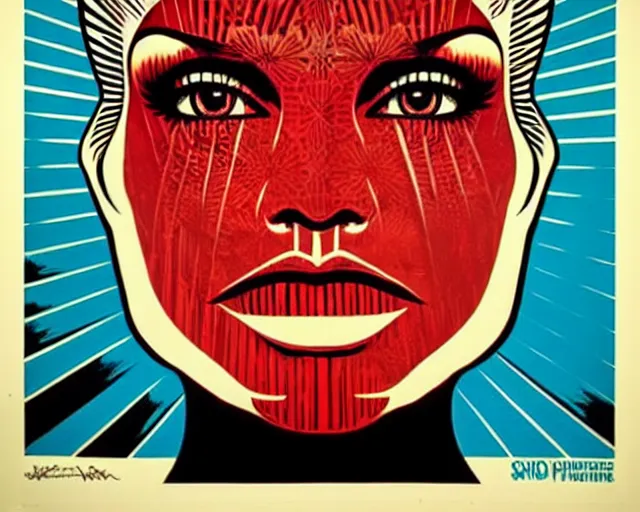 Image similar to artwork by shepard fairey