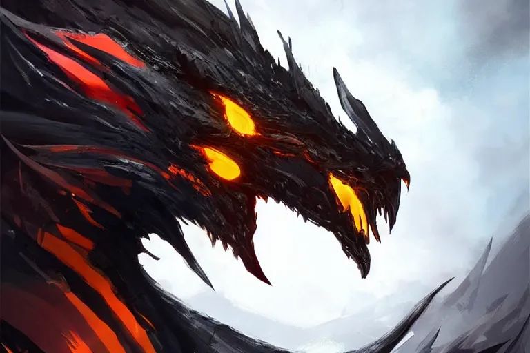 Prompt: a black dragon with golden eyes, bright art masterpiece artstation. 8 k, sharp high quality artwork in style of jose daniel cabrera pena, concept art by tooth wu, fanart