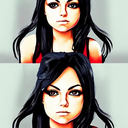 Image similar to a portrait of mila kunis, anime art style