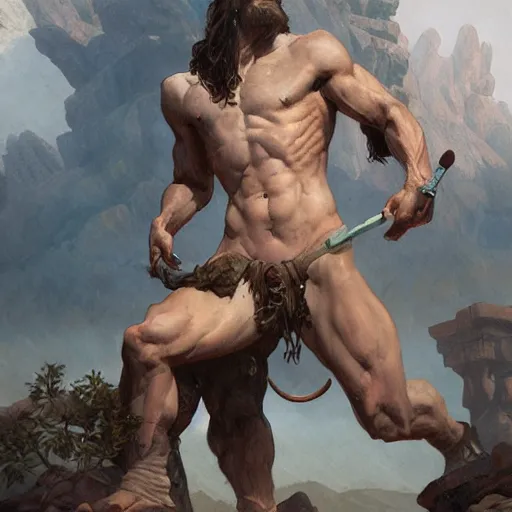 Prompt: ''body portrait of the minotaur, greek mythology, greece, fantasy, dungeons and dragons, d & d, digital painting, artstation, concept art, sharp focus, illustration, art by greg rutkowski and alphonse mucha''