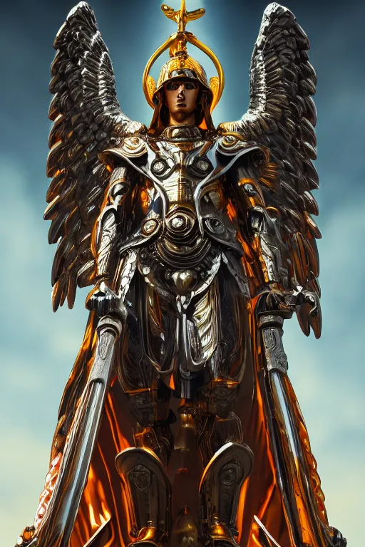 Image similar to archangel micheal by tsuyoshi nagano, illustration, cinematic lighting, hyperdetailed, 8 k, symmetrical, trending on artstation