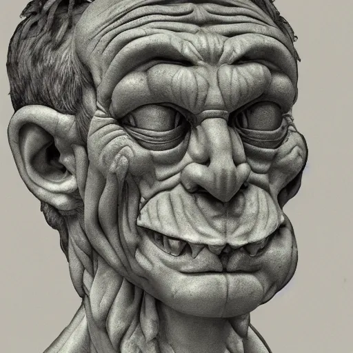 Image similar to A frog mafia boss smiling menacingly by michelangelo, very detailed, deviantart, artstation