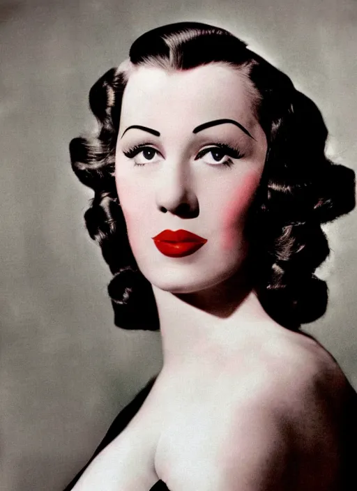 Prompt: Retro color photography 1940s portrait Hollywood headshot of Lexi Sindel